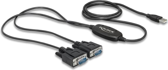Picture of Delock Adapter USB 2.0 Type-A > 2 x Serial DB9 RS-232
