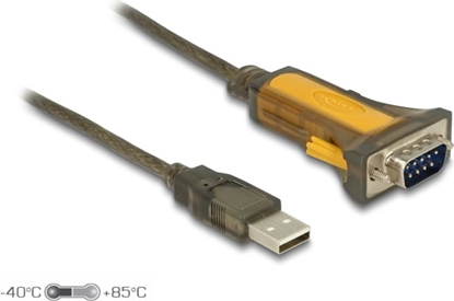 Picture of Delock Adapter USB 2.0 Type-A male > 1 x Serial RS-232 DB9 extended temperature range