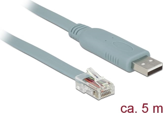 Picture of Delock Adapter USB 2.0 Type-A male > 1 x Serial RS-232 RJ45 male 5.0 m grey