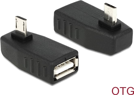 Picture of Delock Adapter USB micro-B male > USB 2.0-A female OTG 90° angled