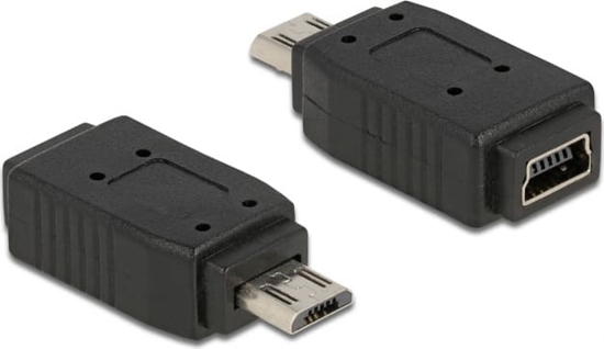 Picture of Delock Adapter USB micro-B male to USB Mini 5 pin female