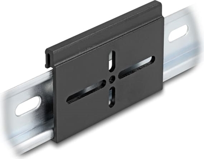 Picture of Delock Aluminium Mounting Clip for DIN Rail 70.0 x 47.8 mm black