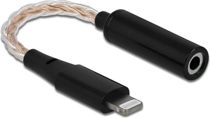 Picture of Delock Audio Adapter 8 pin Lightning™ male DAC 24 Bit/48 kHz Hi-Res to 3.5 mm 4 pin stereo jack female 10.5 cm