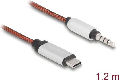 Picture of Delock AUX Cable USB Type-C™ male to Stereo plug 3.5 mm 4 pin 1.2 m