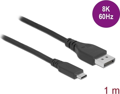 Picture of Delock Bidirectional USB Type-C™ to DisplayPort Cable (DP Alt Mode) 8K 60 Hz 1 m DP 8K certified
