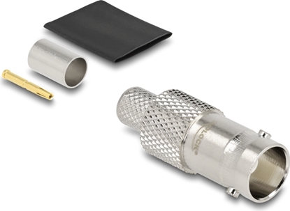 Picture of Delock BNC jack for crimping RG-6 with matching shrink tube