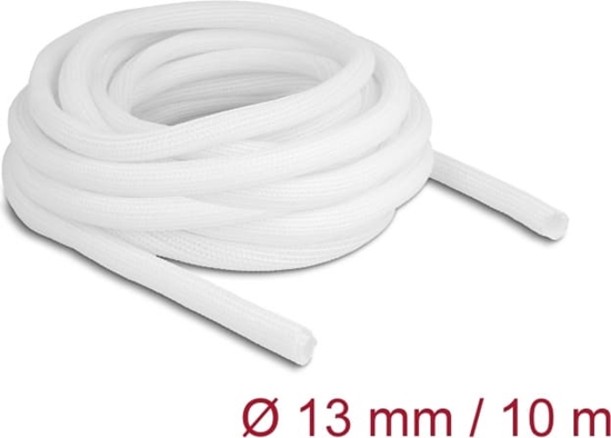 Picture of Delock Braided Sleeve self-closing 10 m x 13 mm white