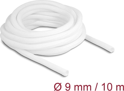 Picture of Delock Braided Sleeve self-closing 10 m x 9 mm white