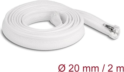 Изображение Delock Braided Sleeve with zip fastener heat-resistant 2 m x 20 mm white