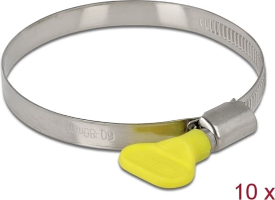 Изображение Delock Butterfly Hose Clamp 60 - 80 mm 10 pieces yellow