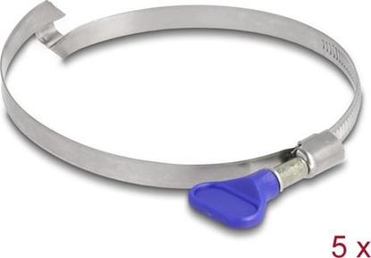 Picture of Delock Butterfly Hose Clamp stainless 400 steel with bridge left-handed 80 - 100 mm 5 pieces