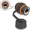 Изображение Delock Cable Connector RJ45 jack to RJ45 jack Cat.6A with M20 thread and protective cap IP68 dust and waterproof