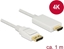 Attēls no Delock Cable DisplayPort 1.2 male > High Speed HDMI-A male passive 4K 30 Hz 1 m white
