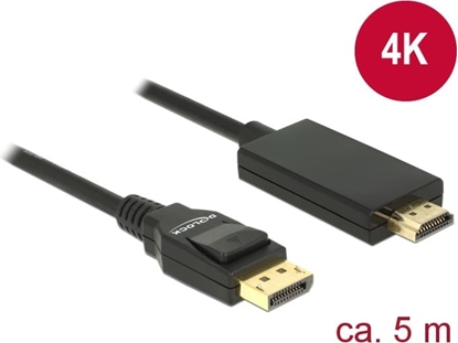 Picture of Delock Cable DisplayPort 1.2 male > High Speed HDMI-A male passive 4K 30 Hz 5 m black