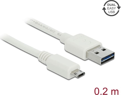 Picture of Delock Cable EASY-USB 2.0 Type-A male > EASY-USB 2.0 Type Micro-B male 0,2 m white