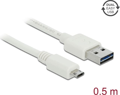 Picture of Delock Cable EASY-USB 2.0 Type-A male > EASY-USB 2.0 Type Micro-B male 0,5 m white