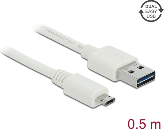 Picture of Delock Cable EASY-USB 2.0 Type-A male > EASY-USB 2.0 Type Micro-B male 0,5 m white