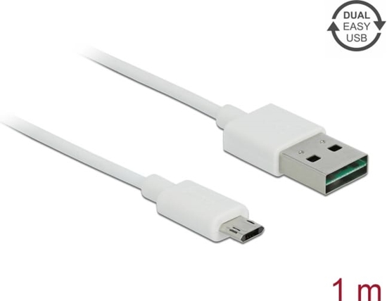 Picture of Delock Cable EASY-USB 2.0 Type-A male > EASY-USB 2.0 Type Micro-B male 1 m white