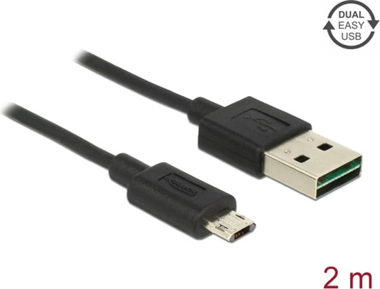Picture of Delock Cable EASY-USB 2.0 Type-A male > EASY-USB 2.0 Type Micro-B male 2 m black