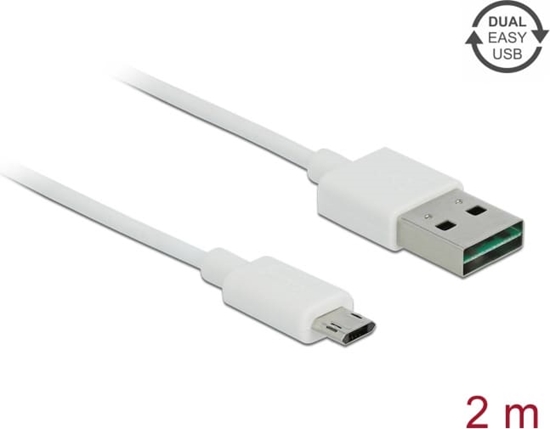 Picture of Delock Cable EASY-USB 2.0 Type-A male > EASY-USB 2.0 Type Micro-B male 2 m white
