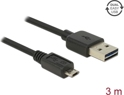 Picture of Delock Cable EASY-USB 2.0 Type-A male > EASY-USB 2.0 Type Micro-B male 3 m black