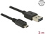 Изображение Delock Cable EASY-USB 2.0 Type-A male > EASY-USB 2.0 Type Micro-B male 3 m black