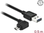 Picture of Delock Cable EASY-USB 2.0 Type-A male > EASY-USB 2.0 Type Micro-B male angled left / right 0,5 m black