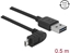 Attēls no Delock Cable EASY-USB 2.0 Type-A male > EASY-USB 2.0 Type Micro-B male angled up / down 0,5 m black