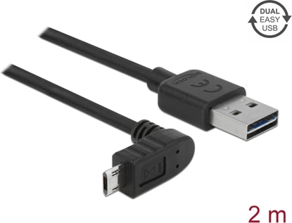 Picture of Delock Cable EASY-USB 2.0 Type-A male > EASY-USB 2.0 Type Micro-B male angled up / down 2 m black