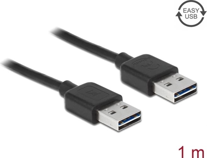 Picture of Delock Cable EASY-USB 2.0 Type-A male > EASY-USB 2.0 Type-A male 1 m black