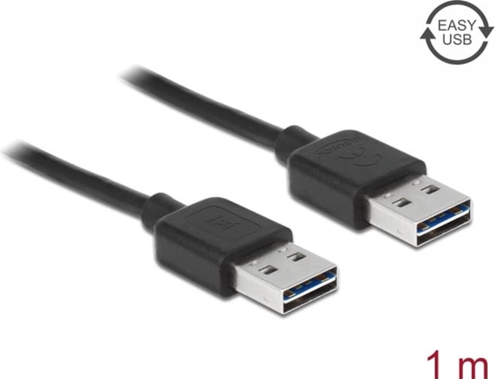 Picture of Delock Cable EASY-USB 2.0 Type-A male > EASY-USB 2.0 Type-A male 1 m black