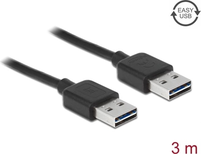 Picture of Delock Cable EASY-USB 2.0 Type-A male > EASY-USB 2.0 Type-A male 3 m black