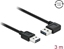 Изображение Delock Cable EASY-USB 2.0 Type-A male > EASY-USB 2.0 Type-A male angled left / right 3 m