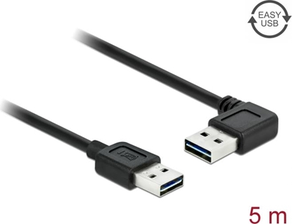 Picture of Delock Cable EASY-USB 2.0 Type-A male > EASY-USB 2.0 Type-A male angled left / right 5 m
