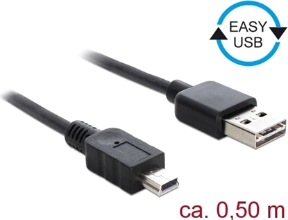 Picture of Delock Cable EASY-USB 2.0 Type-A male > USB 2.0 Type Mini-B male 0,5 m black