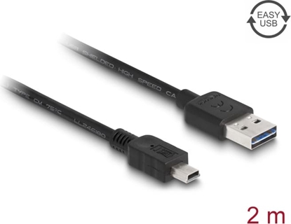 Picture of Delock Cable EASY-USB 2.0 Type-A male > USB 2.0 Type Mini-B male 2 m black