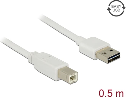 Picture of Delock Cable EASY-USB 2.0 Type-A male > USB 2.0 Type-B male 0,5 m white