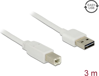 Picture of Delock Cable EASY-USB 2.0 Type-A male > USB 2.0 Type-B male 3 m white