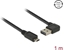 Picture of Delock Cable EASY-USB 2.0 Type-A male angled left / right > EASY-USB 2.0 Type Micro-B male black 1 m