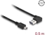 Picture of Delock Cable EASY-USB 2.0 Type-A male angled left / right > USB 2.0 Type Mini-B male 0,5 m