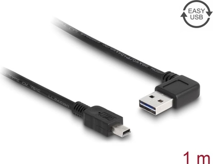 Picture of Delock Cable EASY-USB 2.0 Type-A male angled left / right > USB 2.0 Type Mini-B male 1 m