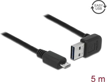 Picture of Delock Cable EASY-USB 2.0 Type-A male angled up / down > USB 2.0 Type Micro-B male 5 m