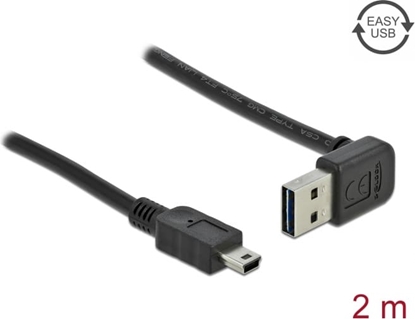 Picture of Delock Cable EASY-USB 2.0 Type-A male angled up / down > USB 2.0 Type Mini-B male 2 m
