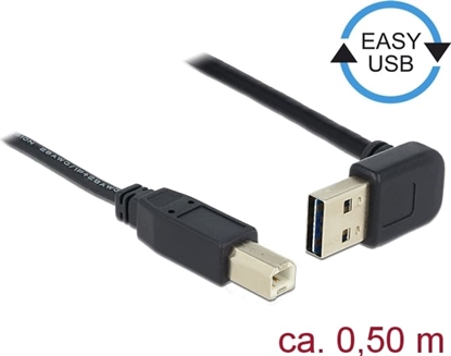 Picture of Delock Cable EASY-USB 2.0 Type-A male angled up / down > USB 2.0 Type-B male 0,5 m