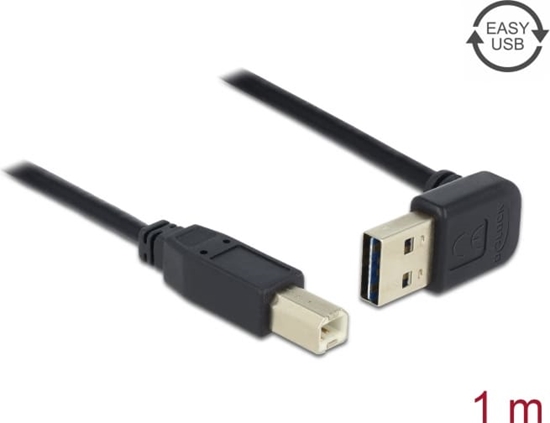 Picture of Delock Cable EASY-USB 2.0 Type-A male angled up / down > USB 2.0 Type-B male 1 m
