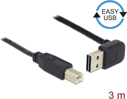 Picture of Delock Cable EASY-USB 2.0 Type-A male angled up / down > USB 2.0 Type-B male 3 m
