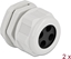 Picture of Delock Cable Gland PG29 for round cable with four cable entries grey 2 pieces