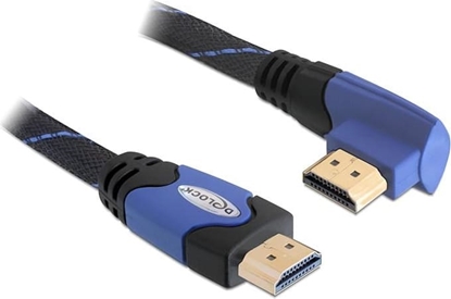 Picture of Delock Cable High Speed HDMI with Ethernet – HDMI A male > HDMI A male angled 4K 1 m