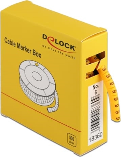 Picture of Delock Cable Marker Box, No. 6, yellow, 500 pieces