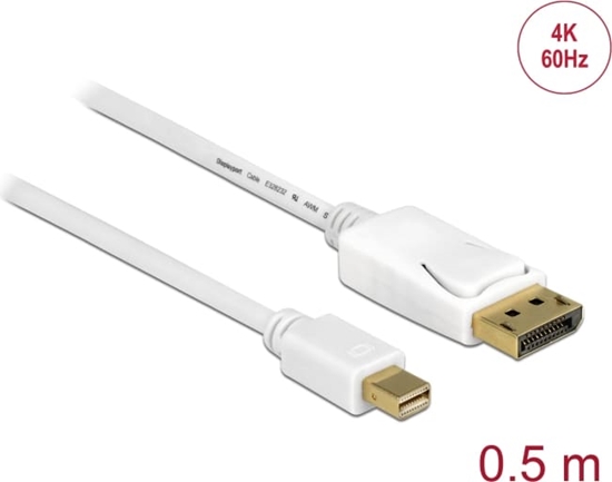 Picture of Delock Cable Mini DisplayPort 1.2 male > DisplayPort male 4K 60 Hz 0.5 m
